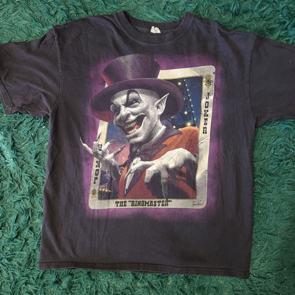 Vintage Insane Clown Posse Ringmaster Joker Card Horror Graphic T Shirt XL